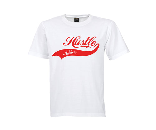 Hustle Addicts T-Shirt - White/Red